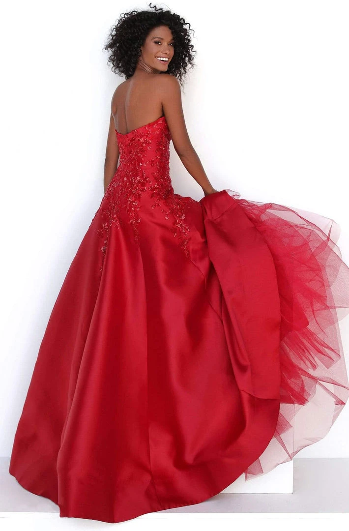 Tarik Ediz - 50695 Strapless Sweetheart Sequined Floral Gown 6 Tarik Ediz - 50695 Strapless Sweetheart Sequined Floral Gown