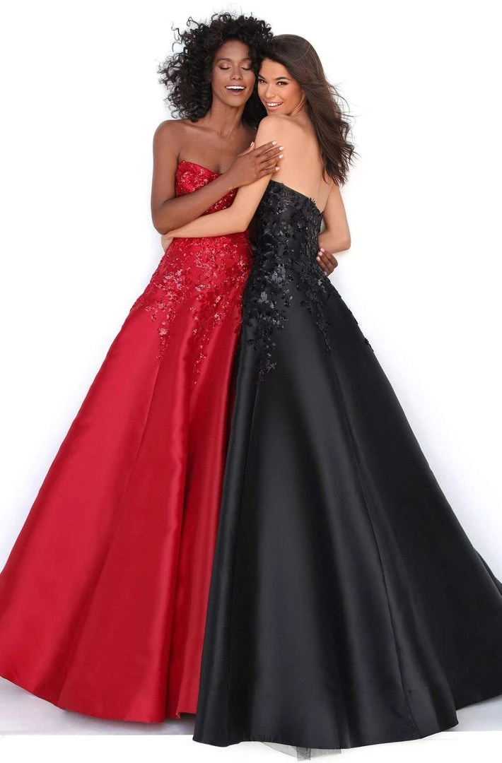 Tarik Ediz - 50695 Strapless Sweetheart Sequined Floral Gown 9 Tarik Ediz - 50695 Strapless Sweetheart Sequined Floral Gown