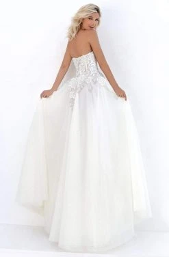 Tarik Ediz - 50714 Corset Boned Floral Appliqued Long Gown