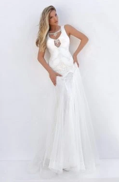 Formal Gowns Tarik Ediz - 50738 Embellished Jewel Neck Trumpet Dress 9 Formal Gowns Tarik Ediz - 50738 Embellished Jewel Neck Trumpet Dress