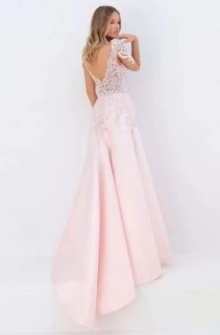 Tarik Ediz - 50746 Draped Short Sleeve Sequined Lace Trumpet Gown