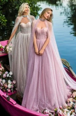 Tarik Ediz - 50764 Embellished Sweetheart Ballgown With Cape