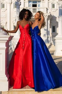 Tarik Ediz - 50766 Embellished Plunging V-neck A-line Gown Formal Gowns 10 Tarik Ediz - 50766 Embellished Plunging V-neck A-line Gown Formal Gowns