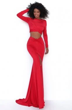 Tarik Ediz - 50771 Two Piece Long Sleeve Evening Dress Formal Gowns