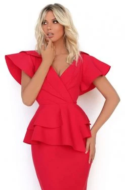 Formal Gowns Tarik Ediz - 50780 V-Neckline Angel Sleeves Sheath Dress 7 Formal Gowns Tarik Ediz - 50780 V-Neckline Angel Sleeves Sheath Dress