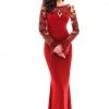 Tarik Ediz - 93337 Long Sleeved Embellished Crepe Gown 1 Tarik Ediz - 93337 Long Sleeved Embellished Crepe Gown