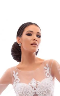 Tarik Ediz - 93404 Long Sleeve Illusion Embellished Sheath Gown 8 Tarik Ediz - 93404 Long Sleeve Illusion Embellished Sheath Gown