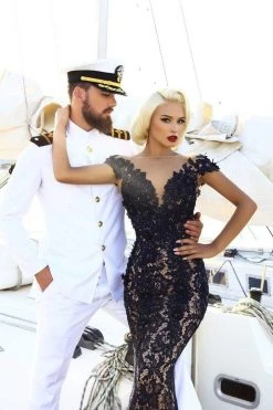 Formal Gowns Tarik Ediz - 93430 Floral Embroidered Lace Jersey Dress 11 Formal Gowns Tarik Ediz - 93430 Floral Embroidered Lace Jersey Dress