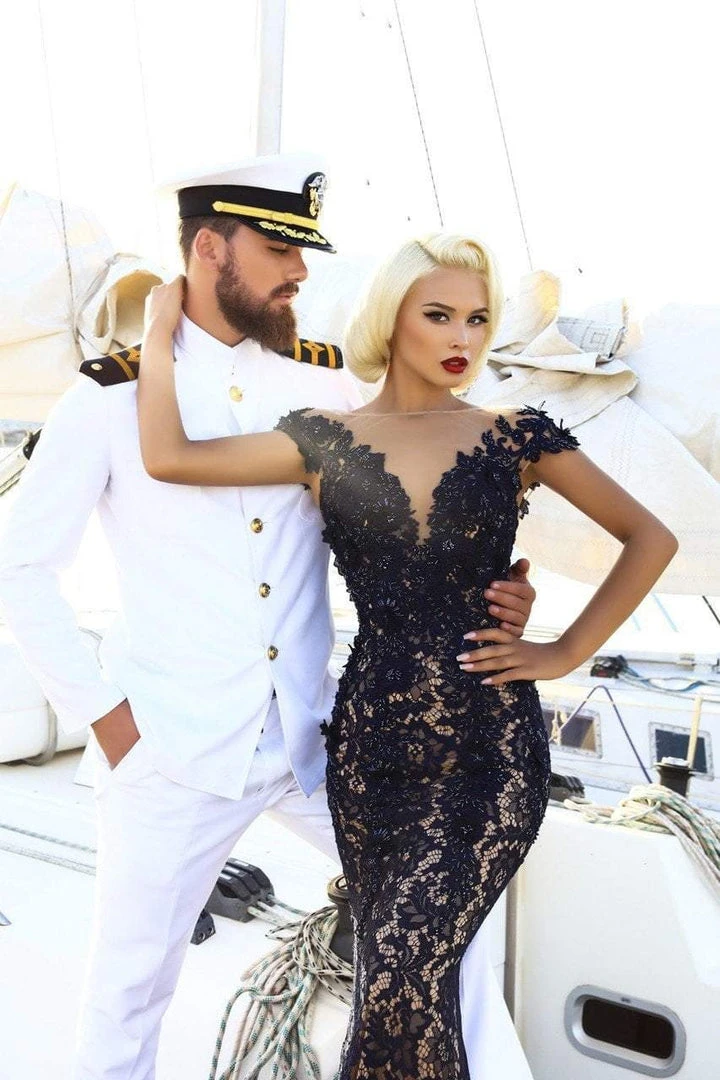 Formal Gowns Tarik Ediz - 93430 Floral Embroidered Lace Jersey Dress 7 Formal Gowns Tarik Ediz - 93430 Floral Embroidered Lace Jersey Dress