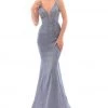 Tarik Ediz - 93468 Jeweled Plunging Glitter Jersey Mermaid Gown 2 Tarik Ediz - 93468 Jeweled Plunging Glitter Jersey Mermaid Gown