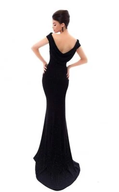 Tarik Ediz - 93477 Fitted Cowl Evening Dress