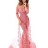 Formal Gowns Tarik Ediz - 93607 Beaded Lace Trumpet Dress With Overskirt 1 Formal Gowns Tarik Ediz - 93607 Beaded Lace Trumpet Dress With Overskirt