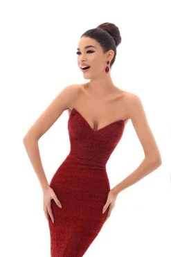 Tarik Ediz - 93612 Strapless Sweetheart Glitter Velvet Mermaid Gown Formal Gowns 9 Tarik Ediz - 93612 Strapless Sweetheart Glitter Velvet Mermaid Gown Formal Gowns