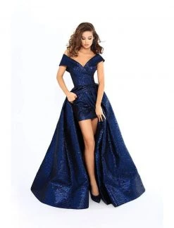 Tarik Ediz - 93621 Off-Shoulder Jacquard Sheath Gown With Overskirt 11 Tarik Ediz - 93621 Off-Shoulder Jacquard Sheath Gown With Overskirt