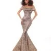 Tarik Ediz - 93622 Off-Shoulder Jacquard Mermaid Dress With Train Formal Gowns 2 Tarik Ediz - 93622 Off-Shoulder Jacquard Mermaid Dress With Train Formal Gowns