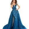 Tarik Ediz - 93624 Gorgeous Illusion Fitted Mermaid Gown With Overlay