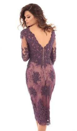 Tarik Ediz - 93655 Lace Embroidered Tulle Sheath Dress Plus Size Dresses