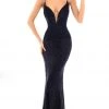 Formal Gowns Tarik Ediz - 93676 Illusion Plunging Sparkly Velvet Evening Gown 2 Formal Gowns Tarik Ediz - 93676 Illusion Plunging Sparkly Velvet Evening Gown