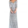 Tarik Ediz - 93677 Illusion Quarter Sleeve Jewel Adorned Sheath Gown Formal Gowns 2 Tarik Ediz - 93677 Illusion Quarter Sleeve Jewel Adorned Sheath Gown Formal Gowns
