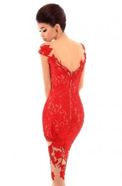 Plus Size Dresses Tarik Ediz - 93695 Floral Embroidered Illusion Bateau Fitted Dress 5 Plus Size Dresses Tarik Ediz - 93695 Floral Embroidered Illusion Bateau Fitted Dress