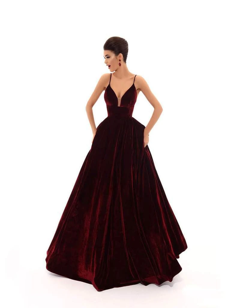 Tarik Ediz - 93698 Sleeveless Plunging V-neck Empire Ballgown 5 Tarik Ediz - 93698 Sleeveless Plunging V-neck Empire Ballgown