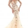 Tarik Ediz - 93702 Sequined Lace Mermaid Dress With Train Formal Gowns
