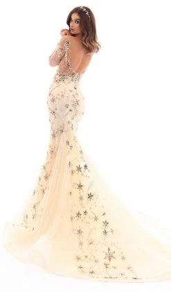 Tarik Ediz - 93702 Sequined Lace Mermaid Dress With Train Formal Gowns