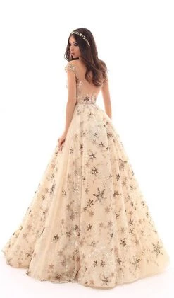 Tarik Ediz - 93704 Sequined Lace Illusion Neck Ballgown