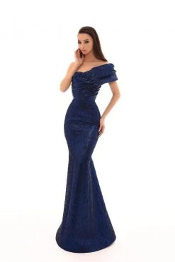 Formal Gowns Tarik Ediz - 93709 Ruched Jacquard Trumpet Dress With Overskirt