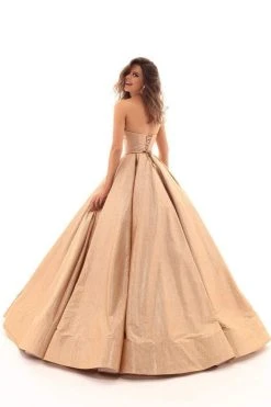 Formal Gowns Tarik Ediz - 93711 Strapless V-neck Pleated Ballgown