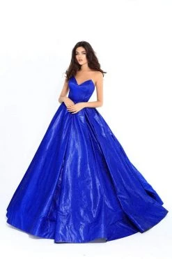 Formal Gowns Tarik Ediz - 93711 Strapless V-neck Pleated Ballgown