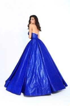Formal Gowns Tarik Ediz - 93711 Strapless V-neck Pleated Ballgown