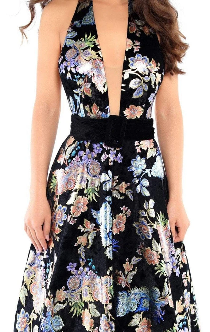 Tarik Ediz - 93727 Floral Plunging Halter A-Line Gown 5 Tarik Ediz - 93727 Floral Plunging Halter A-Line Gown