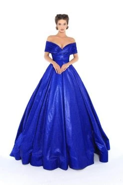Tarik Ediz - 93730 Plunging Off-Shoulder Pleated Ballgown Formal Gowns 10 Tarik Ediz - 93730 Plunging Off-Shoulder Pleated Ballgown Formal Gowns