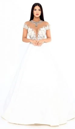 Tarik Ediz - 93737 Embellished High Neck Ballgown
