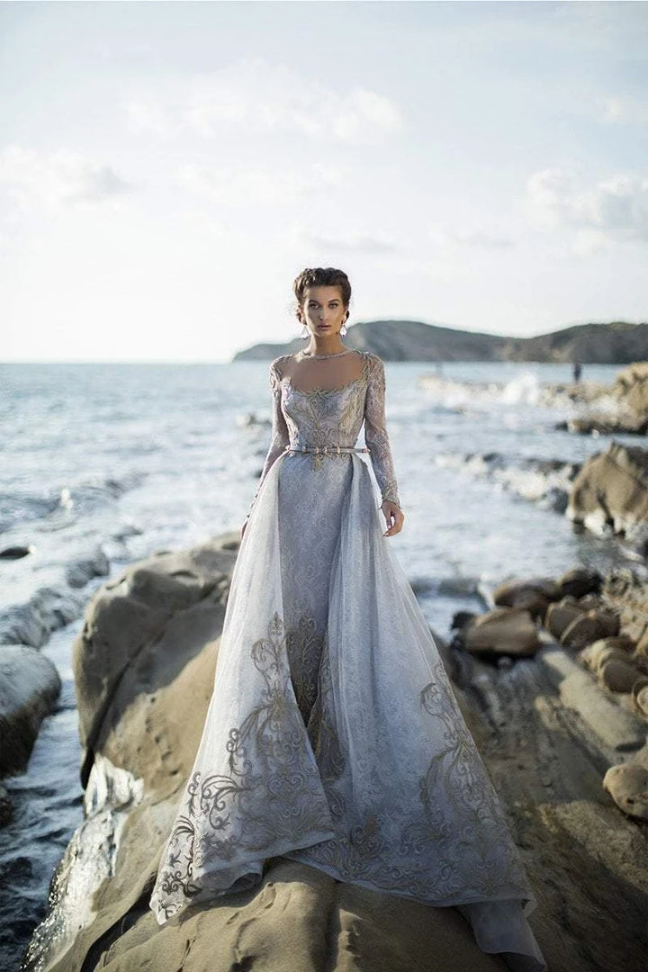 Tarik Ediz - 93754 Illusion Jewel Lace Embroidered Evening Gown Formal Gowns 8 Tarik Ediz - 93754 Illusion Jewel Lace Embroidered Evening Gown Formal Gowns