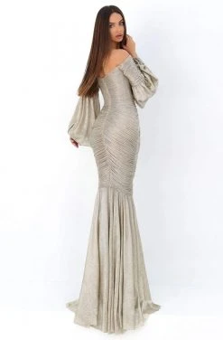 Tarik Ediz - 93804 Ruched Off-Shoulder Trumpet Gown