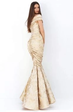 Tarik Ediz - 93811 Off-Shoulder Ruched Mermaid Dress