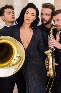 Formal Gowns Tarik Ediz - 93836 Long Sleeve Deep V-neck Trumpet Dress 9 Formal Gowns Tarik Ediz - 93836 Long Sleeve Deep V-neck Trumpet Dress