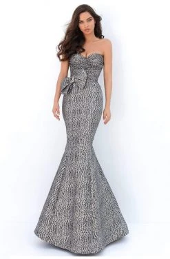 Tarik Ediz - 93857 Beaded Jacquard Mermaid Dress With Train