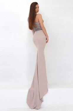 Tarik Ediz - 93858 Beaded Asymmetrical Sheath Dress