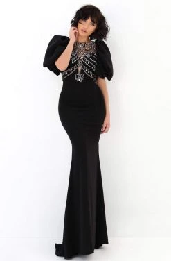 Tarik Ediz - 93874 Embellished Sheath Evening Gown Formal Gowns