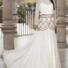 Tarik Ediz - 93879 Long Sleeve Bateau Embellished Trumpet Dress Formal Gowns