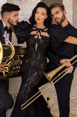 Formal Gowns Tarik Ediz - 93881 Illusion Neckline And Back Lace Mermaid Gown 12 Formal Gowns Tarik Ediz - 93881 Illusion Neckline And Back Lace Mermaid Gown