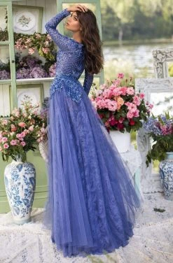 Tarik Ediz - 93931 Sexy V-Neck Lace A-Line Dress Formal Gowns 11 Tarik Ediz - 93931 Sexy V-Neck Lace A-Line Dress Formal Gowns