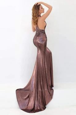 Tarik Ediz - 93938 Sexy Metallic Sheath Dress