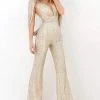 Tarik Ediz - 93940 V-Neck Sparkly Jumpsuit Plus Size Dresses 1 Tarik Ediz - 93940 V-Neck Sparkly Jumpsuit Plus Size Dresses