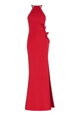Formal Gowns Tarik Ediz - Beaded Halter Neck Dress 50025 13 Formal Gowns Tarik Ediz - Beaded Halter Neck Dress 50025