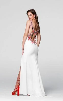 Formal Gowns Tarik Ediz - Beaded High Neck Gown 50054 7 Formal Gowns Tarik Ediz - Beaded High Neck Gown 50054