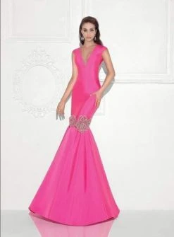 Tarik Ediz - Deep V-Neck Mermaid Gown 92729
